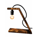 Ver imagem 2 de Luminária Delta, Madeira Maciça Queimada e Verniz Brilhante,127V ,com Designer Moderno e Exclusivo