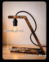 Ver imagem 3 de Luminária Delta, Madeira Maciça Queimada e Verniz Brilhante,127V ,com Designer Moderno e Exclusivo