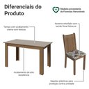 Ver imagem 4 de Conjunto Sala de Jantar Dolce Mesa Tampo de Madeira 6 Cadeiras Rustic/Crema/Floral Hibiscos Madesa