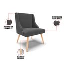 Ver imagem 3 de Cadeira Sala de Jantar Pé Palito Natural Kit 2 Liz Boucle Grafite D03 - D'rossi