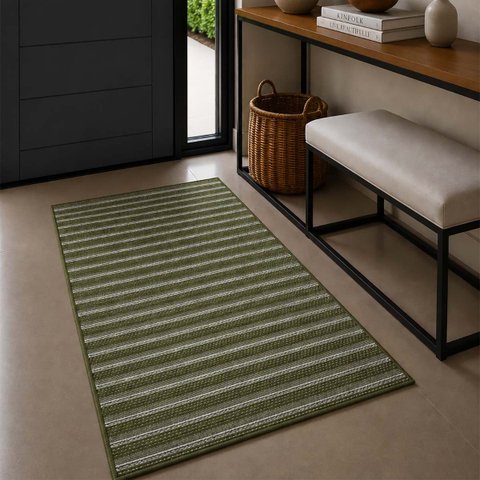 Tapete Sisal Sala Quarto Antiderrapante Riviere 0,50x0,80m:Nive Verde