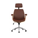 Ver imagem 4 de Cadeira de Escritório Moderna Alta Presidente Paris:marrom