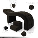 Ver imagem 3 de Maca de Estética para Massagem Cílios Fixa Lash Estofada com Escada Veludo Marrom G83 - Gran Belo Ma