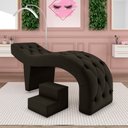 Ver imagem 2 de Maca de Estética para Massagem Cílios Fixa Lash Estofada com Escada Veludo Marrom G83 - Gran Belo Ma