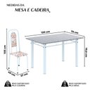 Ver imagem 3 de Conjunto de Mesa Tubular 120cm x 75cm Tampo Granito Ocre com 4 Cadeiras Lara Branco/Botanic Bege