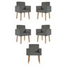 Kit 5 Cadeiras Poltronas Decorativa - Escritório - Recepção Cor:cinza - 1