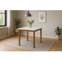 Ver imagem 1 de Mesa de Jantar Elisa Base Madeira Maciça Ideal para Apartamento 80 X 80 Branco