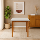 Ver imagem 2 de Mesa de Jantar Elisa Base Madeira Maciça Ideal para Apartamento 80 X 80 Branco