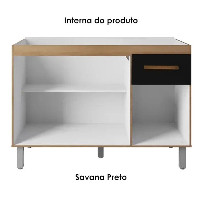 Ver imagem 5 de Balcao sem Tampo para Pia 120cm 9430 Savana Preto Mobbs
