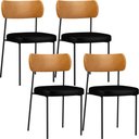 Ver imagem 3 de Kit 04 Cadeira para Sala de Jantar Melina L02 Couríssimo Preto Couríssimo Whisky - Lyam Decor