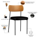 Ver imagem 4 de Kit 04 Cadeira para Sala de Jantar Melina L02 Couríssimo Preto Couríssimo Whisky - Lyam Decor