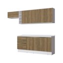 Ver imagem 2 de Armário de Cozinha Completa Garrafeiro 100% Mdf 280cm Branco/nogueira Celeste Kappesberg