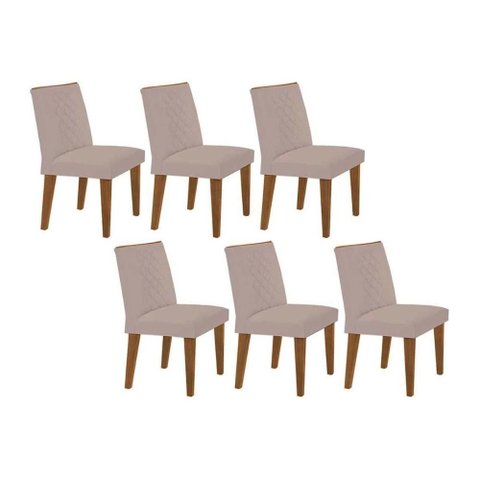 Kit 6 Cadeiras Sala Jantar Jade 6 Un Capuccino/suede Creme - Rufato