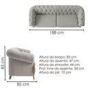 Ver imagem 7 de Sofá Milano 2 Lugares Fixo Bege Bouclé 188cm Milani Movelaria