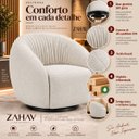 Ver imagem 6 de Poltrona Giratória 360° Orgânica Bouclé Sala Recepção Nuvem:Bouclê/Offwhite