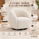 Ver imagem 7 de Poltrona Giratória 360° Orgânica Bouclé Sala Recepção Nuvem:Bouclê/Offwhite