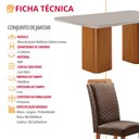 Ver imagem 2 de Mesa de Jantar Eloise 180cm Tampo MDF Vidro Canto Copo com 6 Cadeiras Lorena Moderna Mobília
