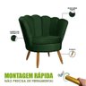 Poltrona Pétala Decorativa Sala De Estar Veludo Verde Musgo - 2