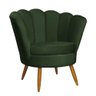 Poltrona Pétala Decorativa Sala De Estar Veludo Verde Musgo - 1