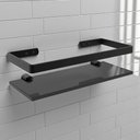 Ver imagem 1 de Suporte Porta Shampoo Prateleira de Vidro 10x35 Cm Preto