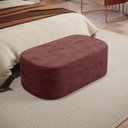 Ver imagem 2 de Kit 02 Puffs Decorativo Orgânico para Living Quarto 100cm Doha W01 Linho Bordô - Lyam Decor