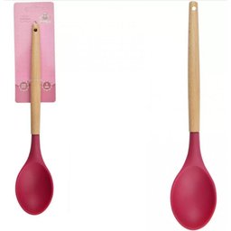 Colher de Servir Arroz Silicone com Cabo de Madeira Wellmix - 2