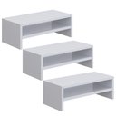 Ver imagem 1 de Kit 03 Suportes Stand Para Monitores Mesa Escritório Home Office Lap L03 Branco - Lyam Decor
