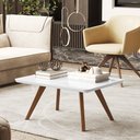 Ver imagem 1 de Mesa de Centro Decor Mdf e Base em Madeira - Branco