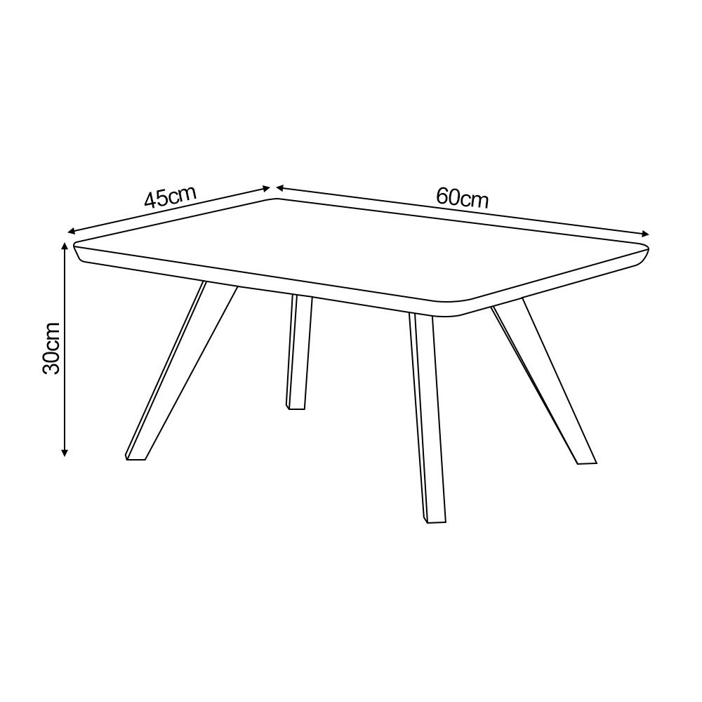 Mesa de Centro Decor Mdf e Base em Madeira - Branco - 3