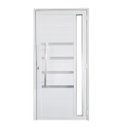 Ver imagem 1 de Porta Lambril de Alumínio Branco 210 x 80 com Puxador, Friso e Vidro Linha 30 - Esquerda