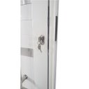 Ver imagem 3 de Porta Lambril de Alumínio Branco 210 x 80 com Puxador, Friso e Vidro Linha 30 - Esquerda