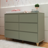Cômoda para Quarto Verde 6 Gavetas Linha Fly - 1