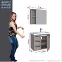 Ver imagem 6 de Conjunto Para Banheiro Aço Gabinete com Espelho Ameixa 60 Cozimax Argila