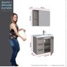 Conjunto Para Banheiro Aço Gabinete com Espelho Ameixa 60 Cozimax Argila - 6