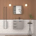 Ver imagem 2 de Conjunto Para Banheiro Aço Gabinete com Espelho Ameixa 60 Cozimax Argila