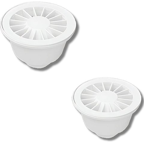 Ralo Redondo Pvc Branca com Saída Fundo | Akato | Kit 02 Un