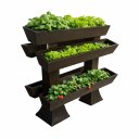 Ver imagem 1 de Kit 5 Vaso Planta Horta Grande Jardineira 1m Floreira com Suporte Polietileno