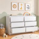 Ver imagem 4 de Cômoda Infantil 06 Gavetas com Corrediça Telescópica Aquarela Branco