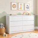Ver imagem 1 de Cômoda Infantil 06 Gavetas com Corrediça Telescópica Aquarela Branco