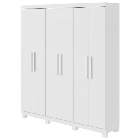 Guarda-roupas Casal 6 Portas 3 Gavetas Jazz com Pés sem Espelho - Lp - Rei de Casa Branco