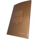 Ver imagem 1 de Conjunto 4x2 Linha Marrom Sleek Alto Brilho Margirius 4x2" 1 Interruptor Simples + 1 Interruptor Par