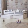 Cama Infantil Eco com 02 Gavetas e Grade de Proteção Madeira Maciça Branco Mobilistore - 4