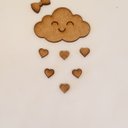 Ver imagem 1 de Nuvem Chuva de Amor em Mdf Cru 6cm 10 Unidades