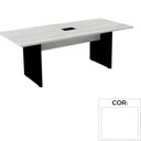 Ver imagem 1 de Mesa de Reunião com Caixa de Tomada Retangular 260 x 120 cm Pé Painel P25 MDP Cor Branco Base