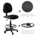 Ver imagem 4 de Cadeira Caixa Alta Balcão Executiva Courvin com Rodízios