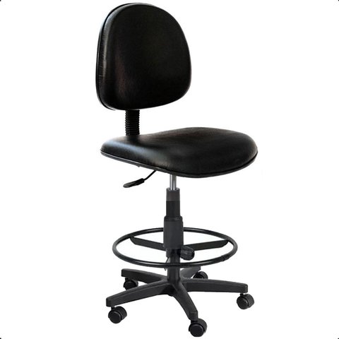 Cadeira Caixa Alta Balcão Executiva Courvin com Rodízios