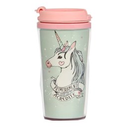 Copo Termico 200 Ml Duas Camadas - Unicornio Verde Claro Utensilios do Chef - 1