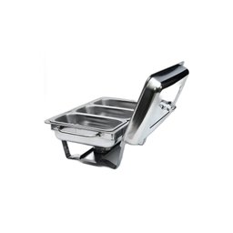 Rechaud Rm Retangular em Aço Inox Banho com 3 Cubas e Fogareiro 11 L Buffet - 2