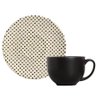 Xícara de Chá Preta com Pires Branco C/bolinhas 260ml - 1