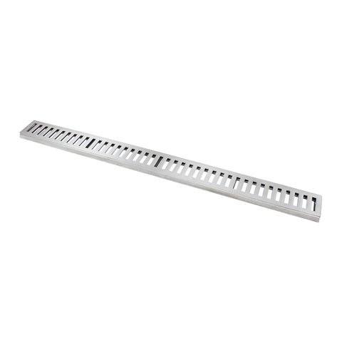 Ralo Grelha Linear com Caixilho em Alumínio Polido 15x100cm G.D.A. INDUSTRIA E DISTRIBUIDORA DE FUND
